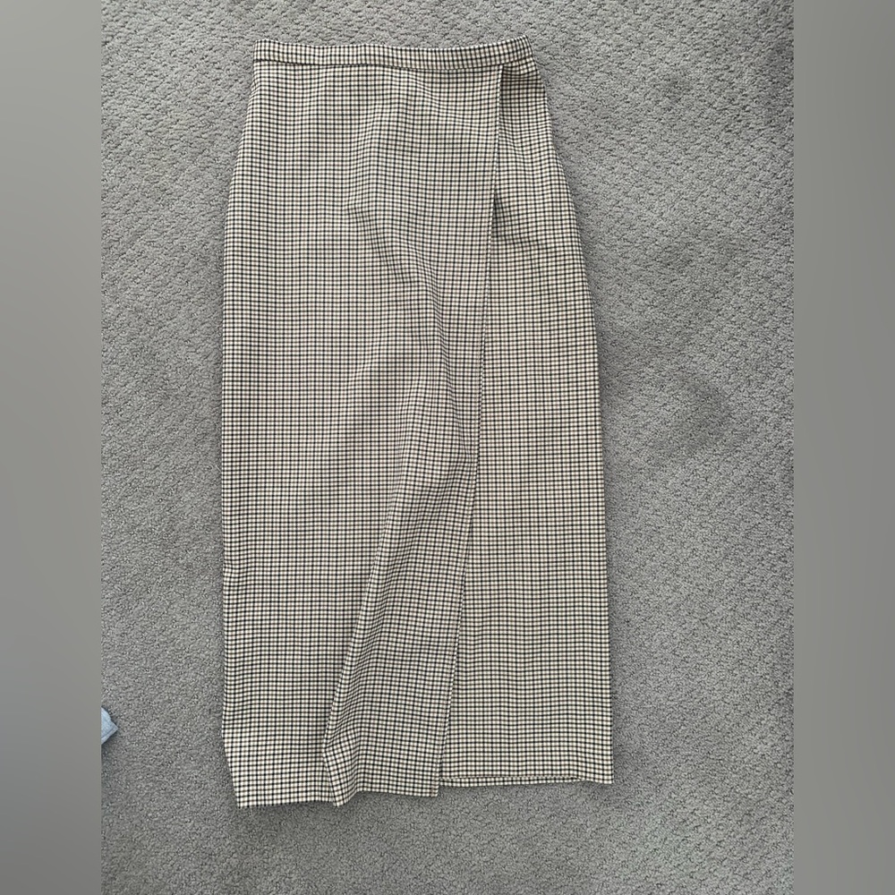 Plaid wrap skirt